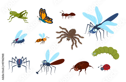 Cartoon Color Different Beetle Icon Set. Vector © bigmouse108