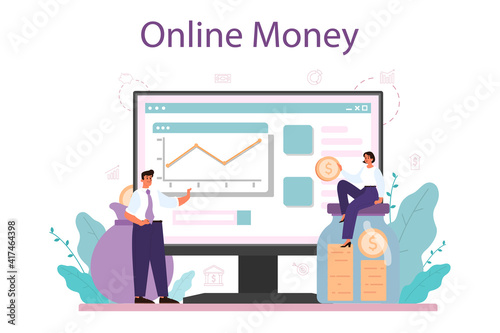 Making money online service or platform. Idea of business development