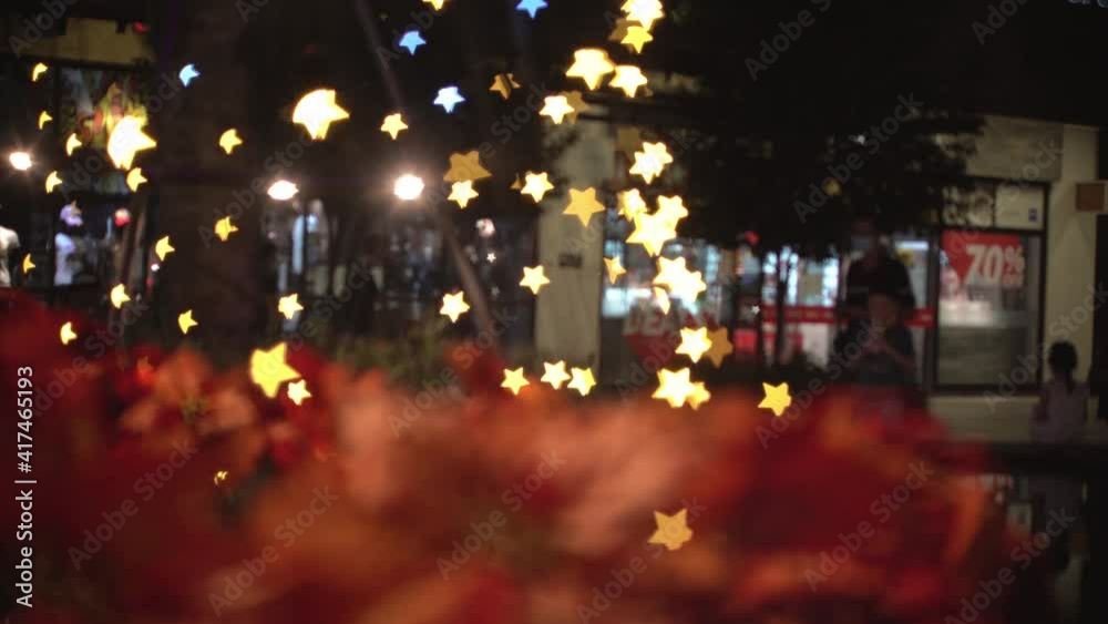 Blinking blur star background. People shopping theme