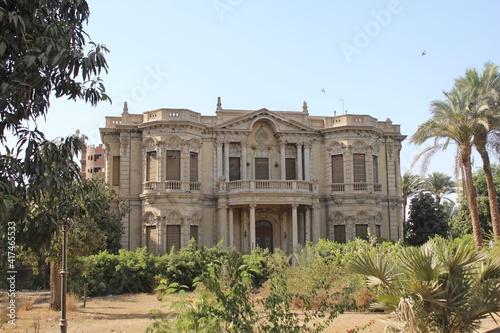 The exterior façade of Alexan Pasha Palace in Assuit in Egypt