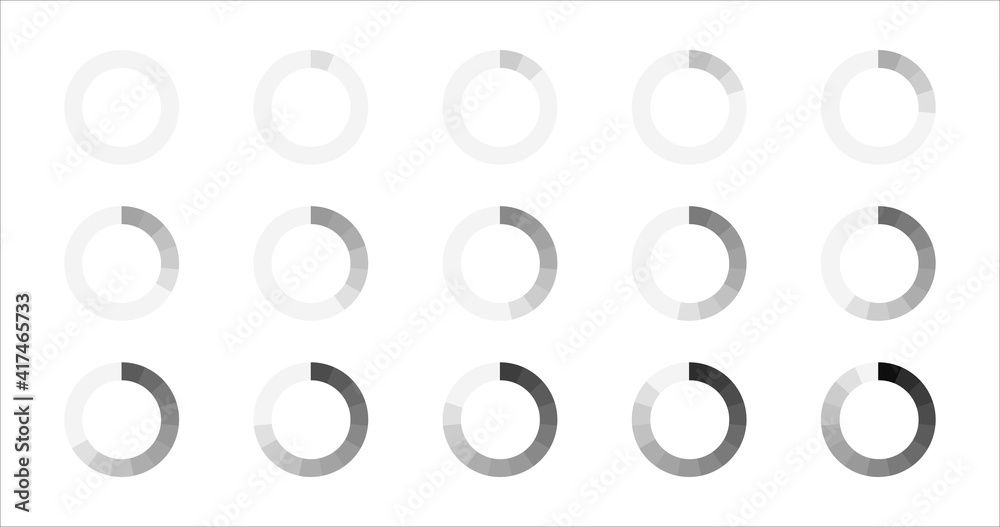 Vector large set loading and buffering icons. Vector large set loading and buffering icons.