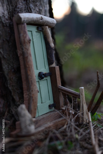 Obraz na plátne Fairy Door in the Woods