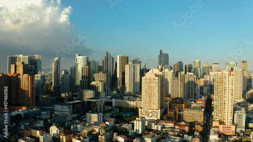Manila city  the largest metropolis of Asia with skyscrapers and modern buildings. Travel vacation concept.