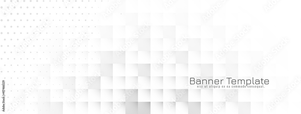 Bright geometric white modern banner design