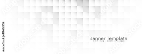 Abstract bright geometric white banner design