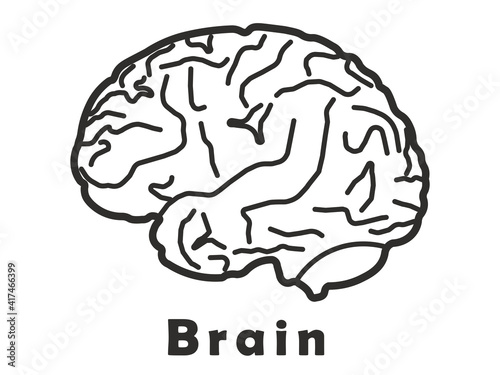Human brain icon with neural bonds, stock vector