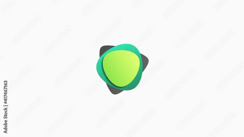 Green triangle banner with smooth corners with luma matte. 50fps.