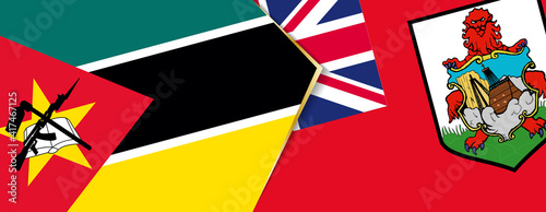 Mozambique and Bermuda flags, two vector flags.