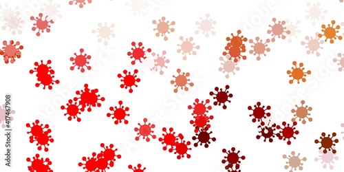 Light red, yellow vector template with flu signs. © Guskova