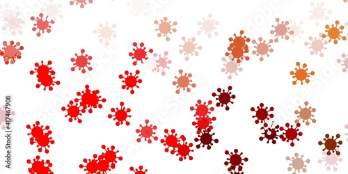 Light red, yellow vector template with flu signs.