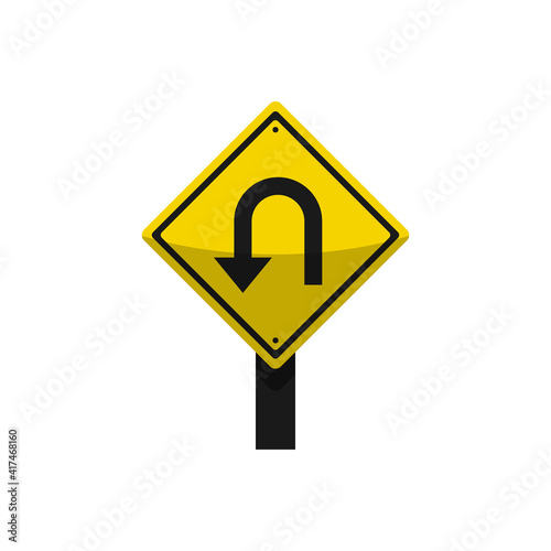 U-Turn traffic sign board icon. Free Download U-Turn traffic sign board icon. - GFXLoad