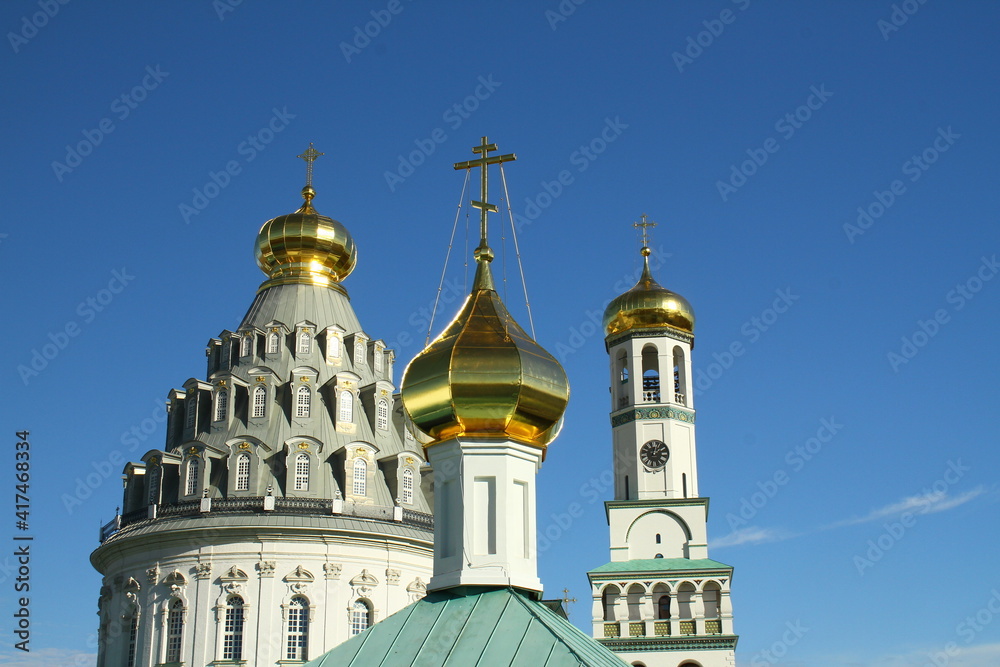 Domes of the New Jerusalem Monastery. Istra, Moscow region, Russia