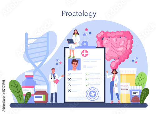 Proctologist concept. Doctor examine intestine. Idea of health