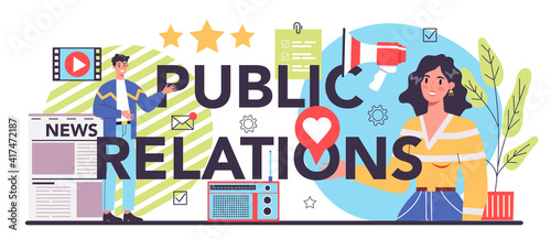 Public reputation typographic header. Building relationship with people