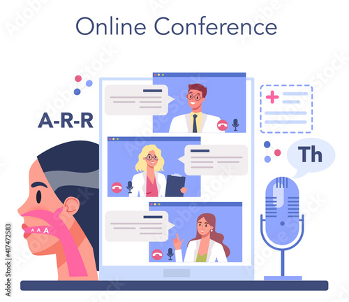 Speech therapist online service or platform. Didactic correction