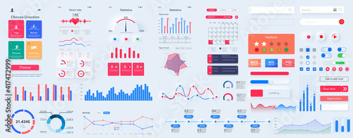 Different UI, UX, GUI mobile screens modern infographic. Diagram template and chart graph. Flat web icons for mobile apps, responsive website including. Web design and mobile template. Stock vector