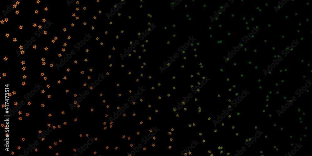 Dark Green, Yellow vector pattern with abstract stars.