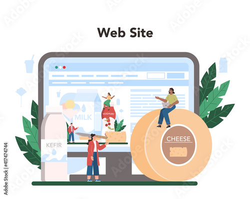 Dairy production industry online service or platform. Dairy natural