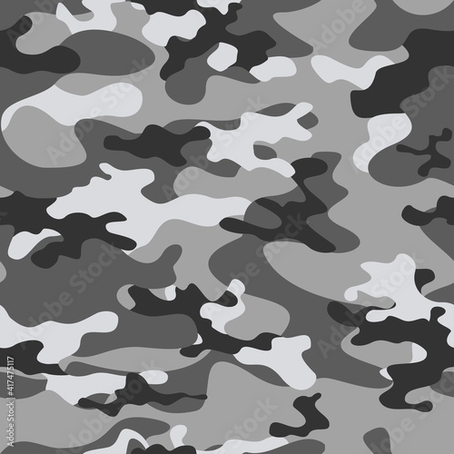  Gray camouflage background classic trendy pattern for printing clothing, fabric.