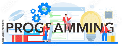 Programming typographic header. Idea of coding, testing and writing program