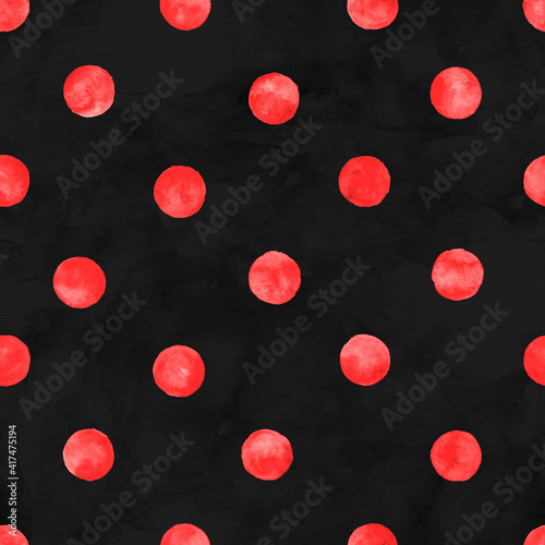 Polka dot watercolor seamle...