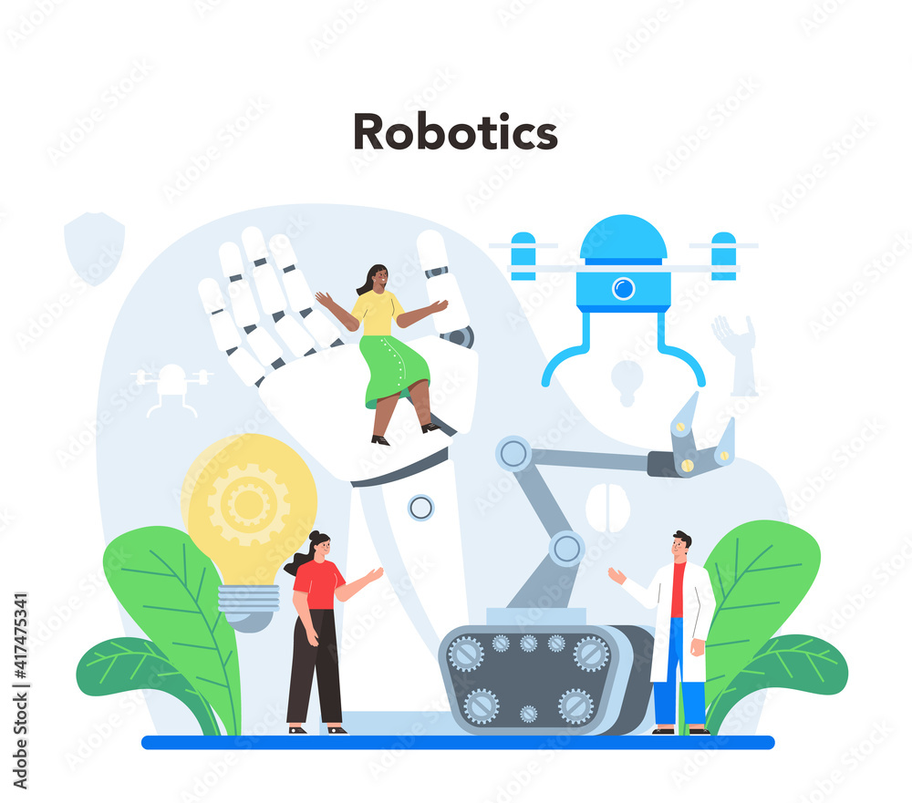 Roboticist concept. Robotic engineering and constructing. Idea of artificial