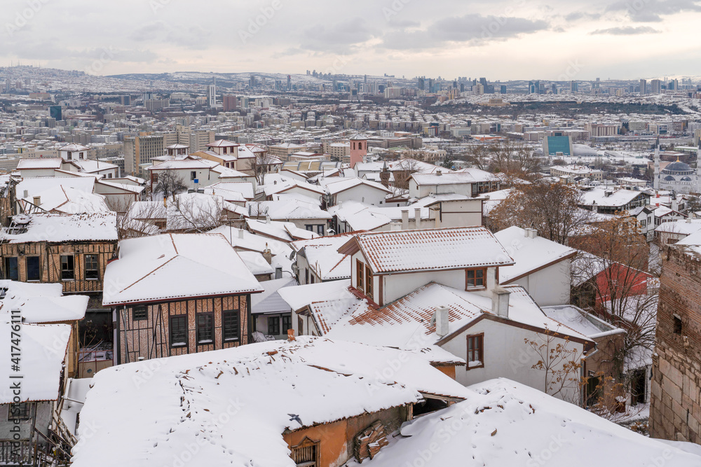 Panoramic Ankara view from Ankara castle in winter time, Ankara, Turkey Panoramic Ankara view from Ankara castle in winter time, Ankara, Turkey