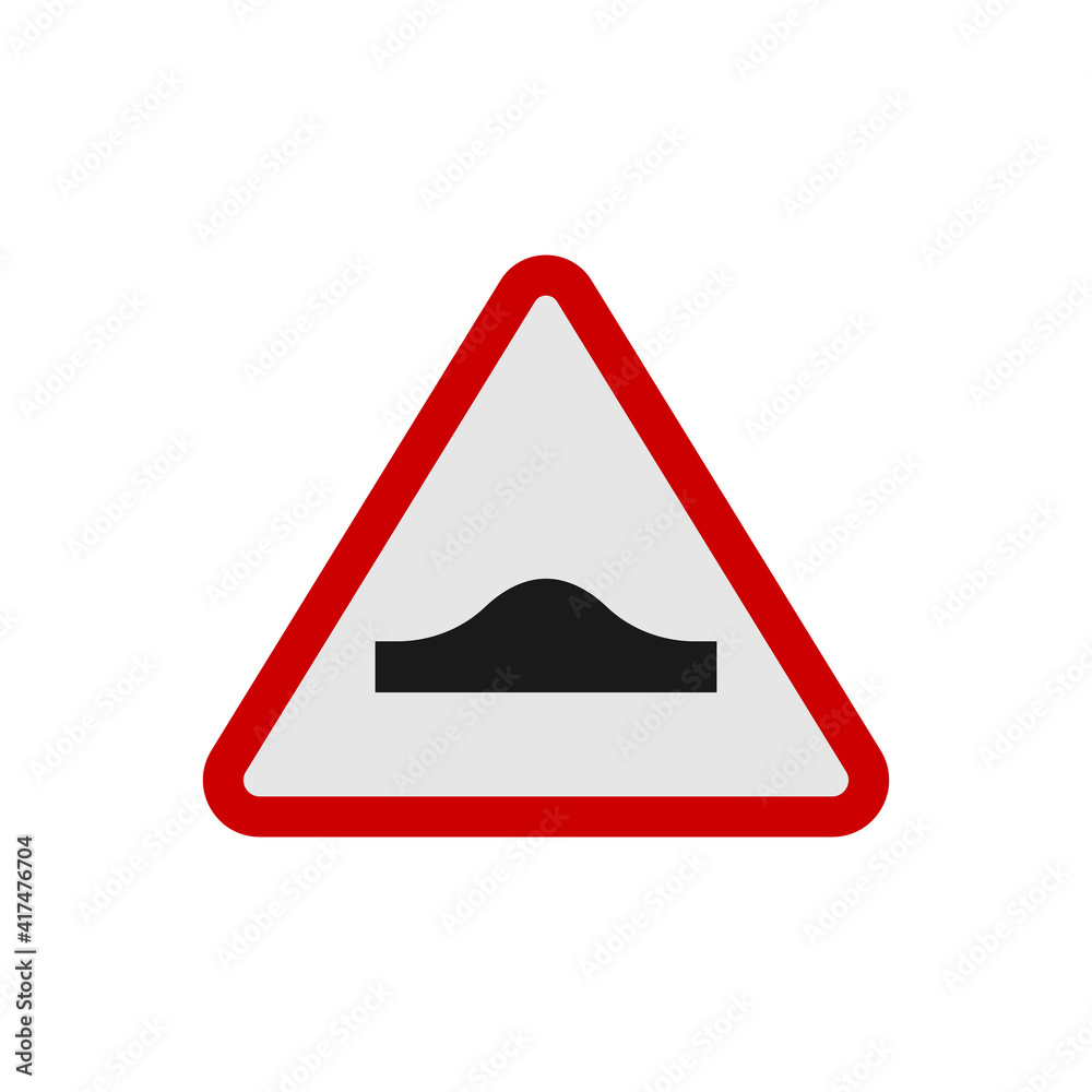 Speed bump warning sign. Road bump icon. Speed bump warning sign. Road bump icon.