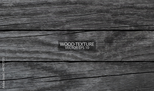 Dark aged wood texture, EPS 10 vector. Grunge wooden background.