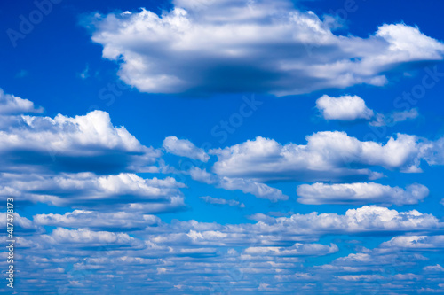 Beautiful clouds with blue sky background. Nature weather, cloud blue sky © O.PASH