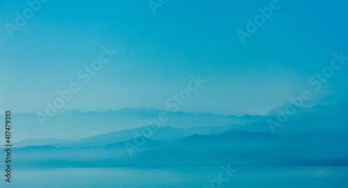 Idylic west Crete mountains landscape near a sea