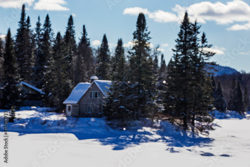 Canadian winter landscape in Jaque Cartier national park