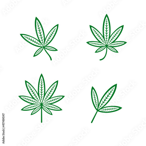 Cannabis, marijuana set. Collection cannabis icons. Vector