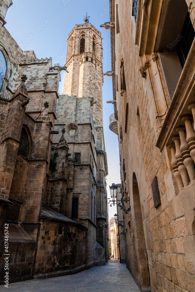 Picture of a Gothic Quarter street of Barcelona