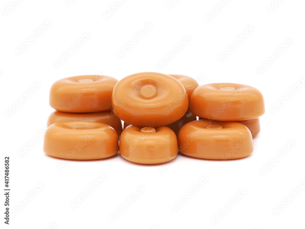 Hard caramel candies isolated on white
Hard caramel candies isolated on white
