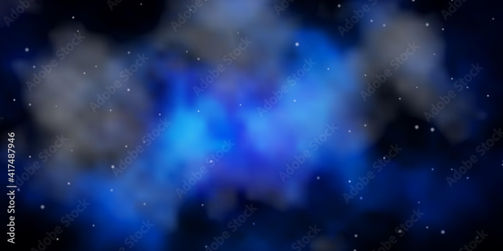 Obraz premium Dark BLUE vector layout with bright stars.