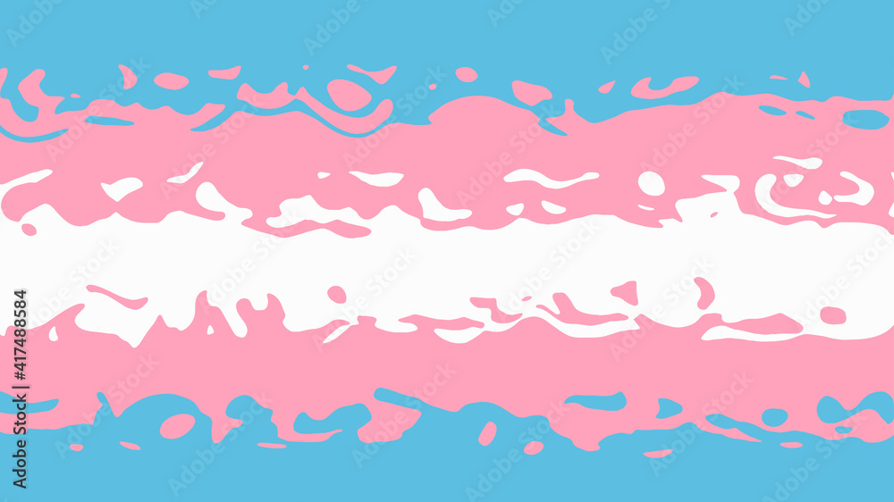 Decorative vector transgender flag with blue, white and pink colors. Illustration for pride