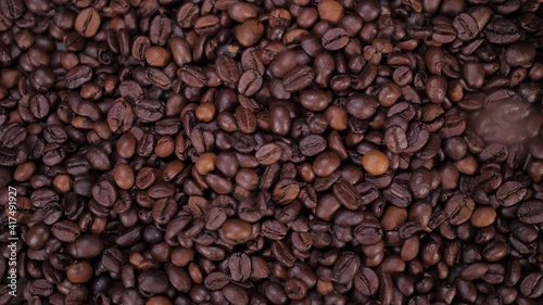coffee grain beans falling 4k