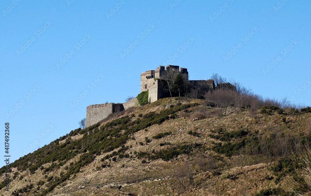 The ruins of a castle on the hill
