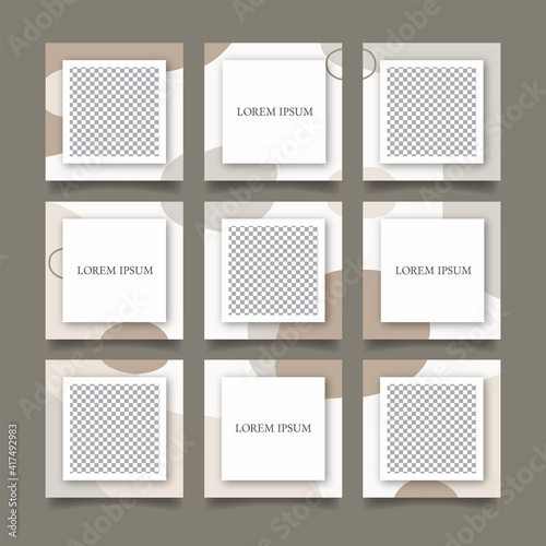 Creative instagram puzzle feed with 9 templates