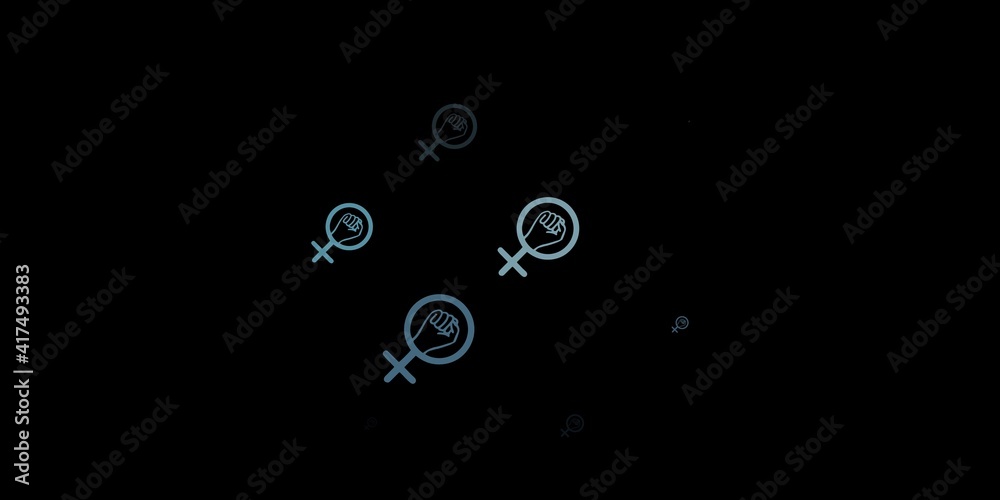 Dark Gray vector pattern with feminism elements. Dark Gray vector pattern with feminism elements.