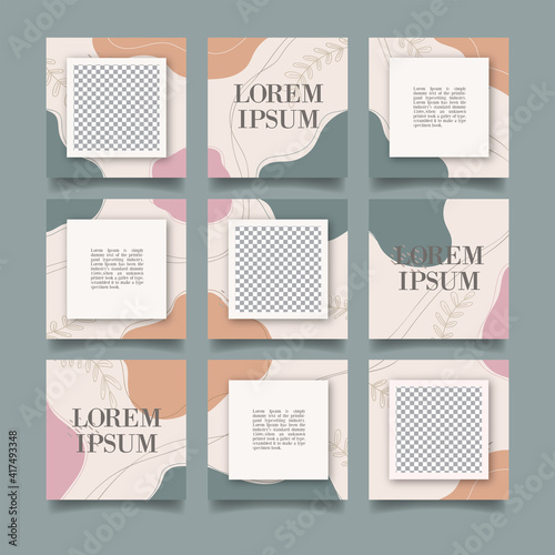 Creative instagram puzzle feed with 9 templates