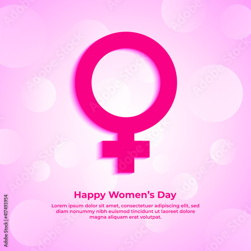 Happy women's day with female symbol poster design