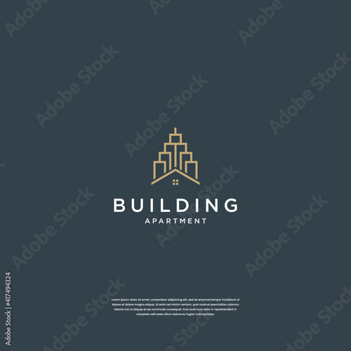 Building and home logo design real estate, architecture, construction