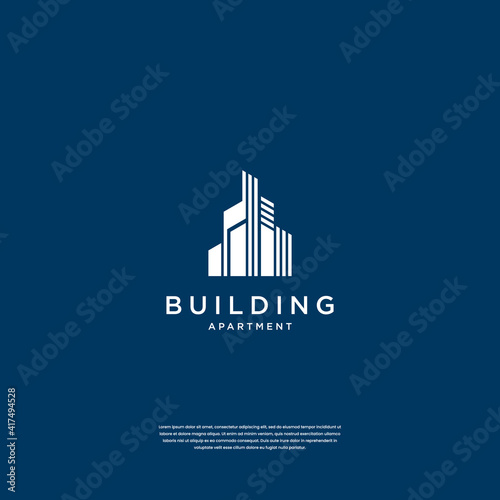 Abstract building structure logo design real estate, architecture, construction