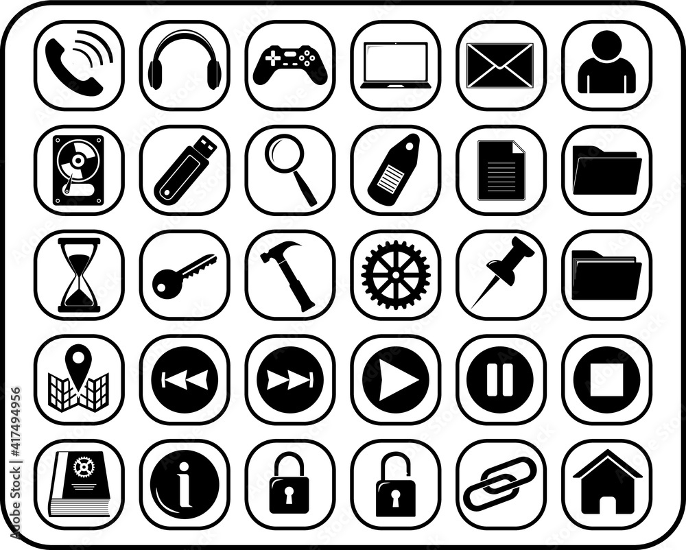 Web and computer icon set, cardboard Web and computer icon set, cardboard