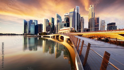 Wallpaper Mural Singapore skyline with skyscrapres - Marina bay, Time lapse Torontodigital.ca