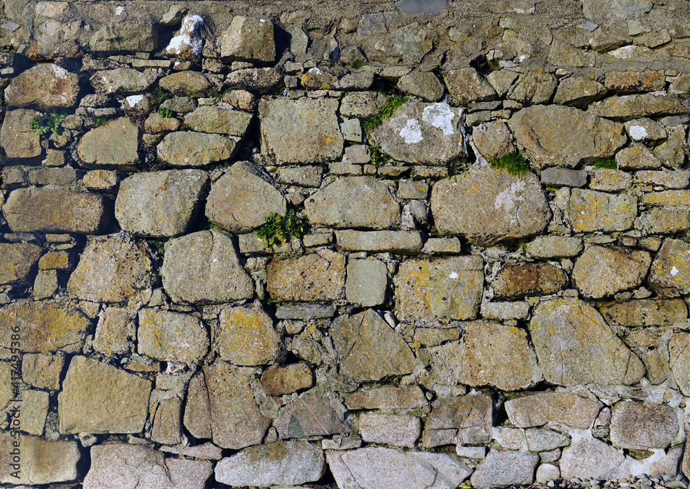 Obraz premium Stone wall tiled non-repeatable texture material for 3D mapping