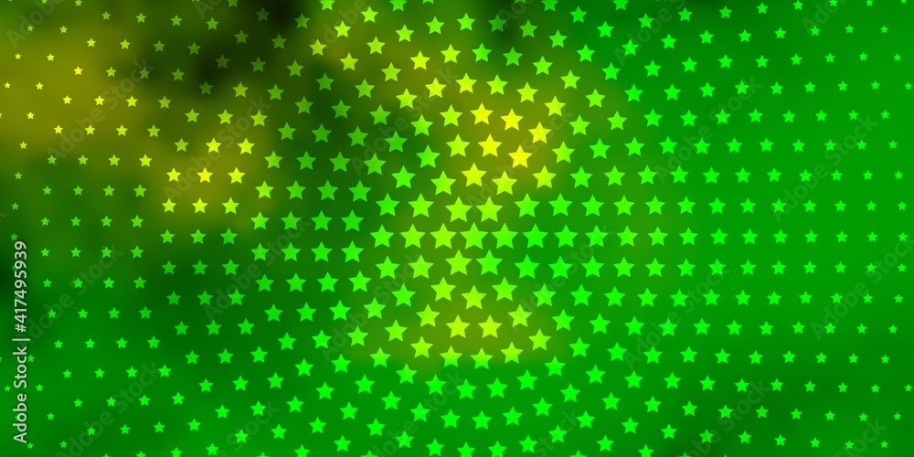 Light Green, Yellow vector layout with bright stars. Light Green, Yellow vector layout with bright stars.