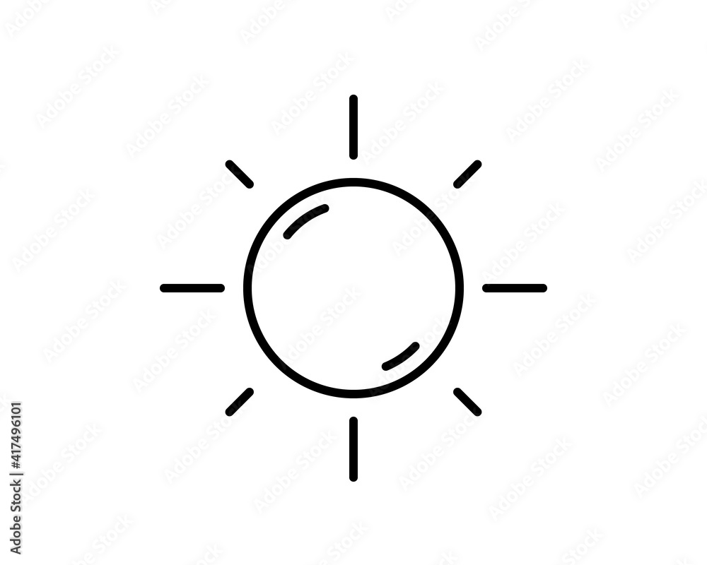 Sun flat icon. Single high quality outline symbol of spring for web design or mobile app. Thin line signs of sun for design logo, visit card, etc. Outline pictogram of sun Sun flat icon. Single high quality outline symbol of spring for web design or mobile app. Thin line signs of sun for design logo, visit card, etc. Outline pictogram of sun